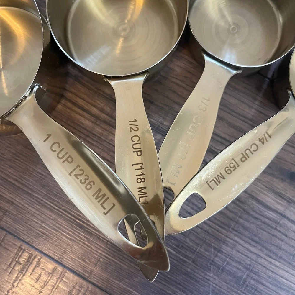 Stainless-Steel Gold-Plated Measuring Cups Set of 4